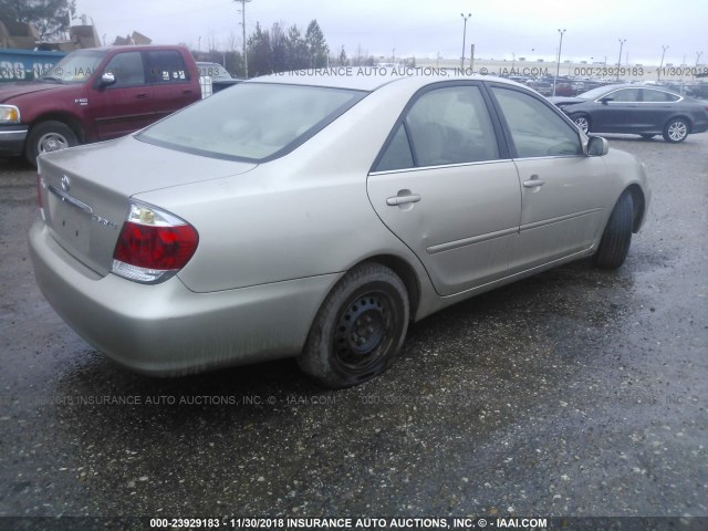 4T1BE32K65U570316 - 2005 TOYOTA CAMRY LE/XLE/SE TAN photo 4