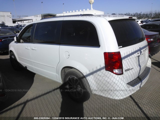 2C4RDGCG2HR848041 - 2017 DODGE GRAND CARAVAN SXT WHITE photo 3