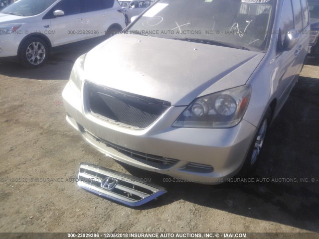 5FNRL38766B433527 - 2006 HONDA ODYSSEY EXL SILVER photo 6