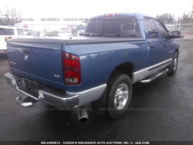 3D7KR28C25G720255 - 2005 DODGE RAM 2500 ST/SLT BLUE photo 4