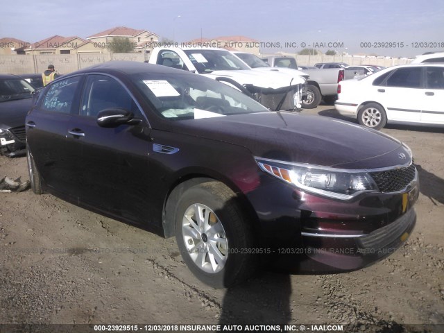 5XXGT4L30JG197688 - 2018 KIA OPTIMA LX/S MAROON photo 1