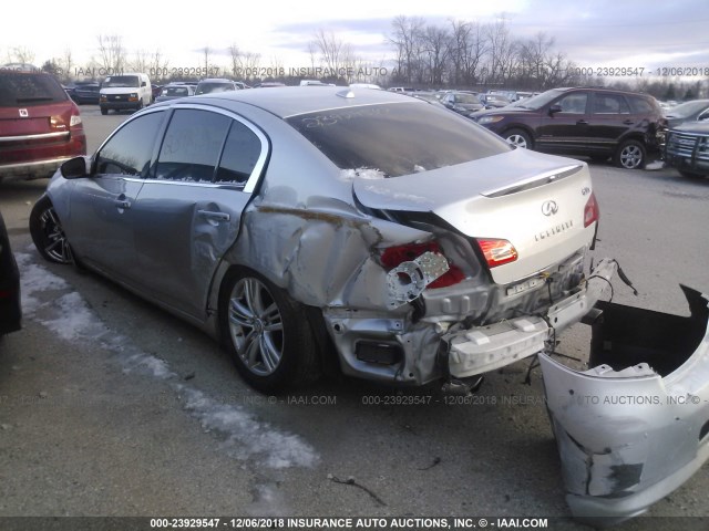 JN1CV6AR9BM355794 - 2011 INFINITI G37 SILVER photo 3