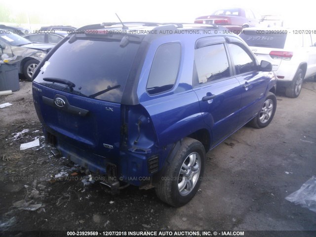 KNDJE723567243129 - 2006 KIA NEW SPORTAGE  BLUE photo 4