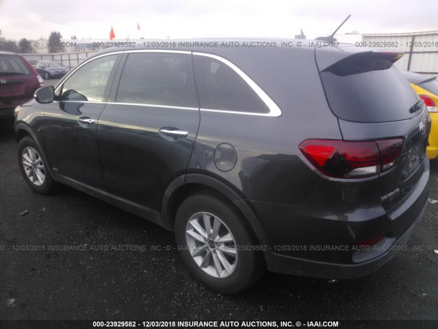 5XYPGDA51KG463824 - 2019 KIA SORENTO LX/L BLACK photo 3