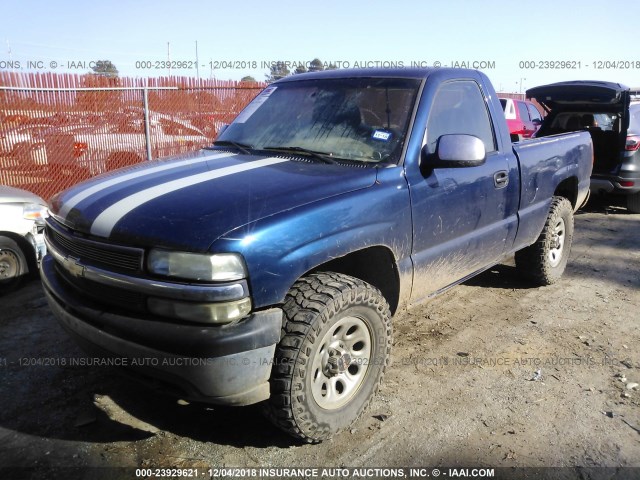 1GCEC14V9YZ263393 - 2000 CHEVROLET SILVERADO C1500 BLUE photo 2