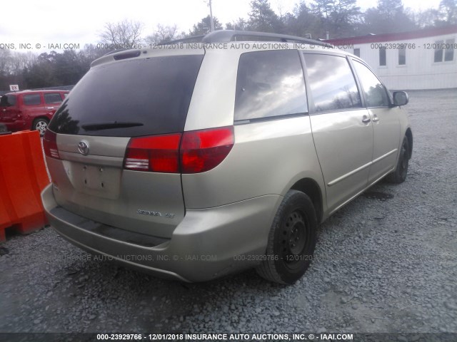 5TDZA23C04S012397 - 2004 TOYOTA SIENNA CE/LE BEIGE photo 4