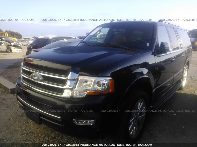 1FMJK1KT8HEA69833 - 2017 FORD EXPEDITION EL LIMITED BLACK photo 2