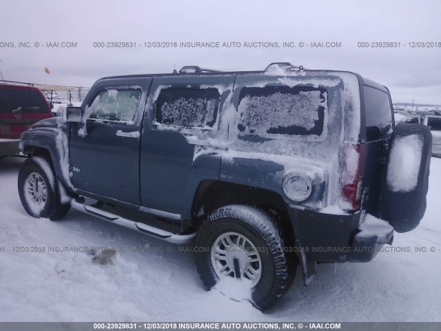 5GTDN136068207211 - 2006 HUMMER H3 BLUE photo 3