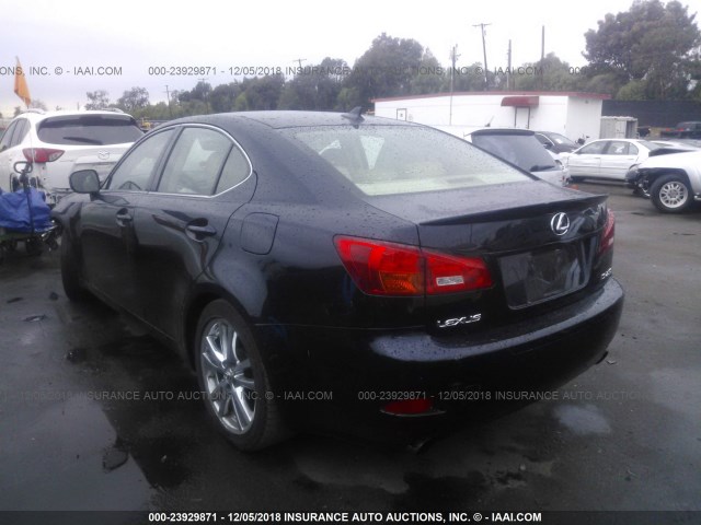 JTHBK262282064224 - 2008 LEXUS IS 250 BLACK photo 3