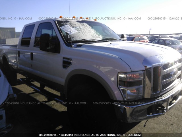 1FTWW31R88ED85300 - 2008 FORD F350 SRW SUPER DUTY WHITE photo 1