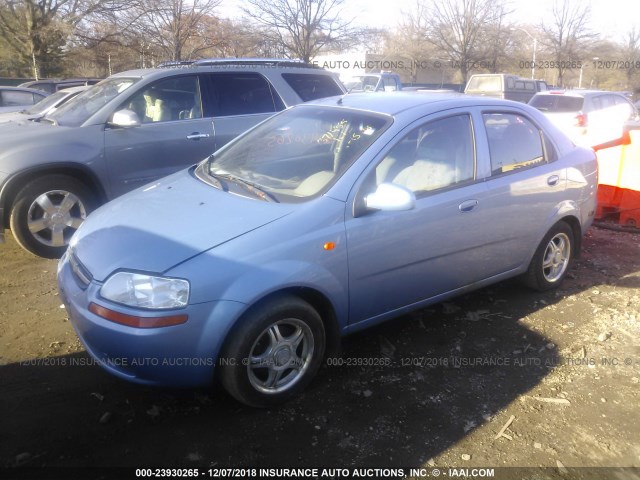 KL1TD52684B234775 - 2004 CHEVROLET AVEO BLUE photo 2