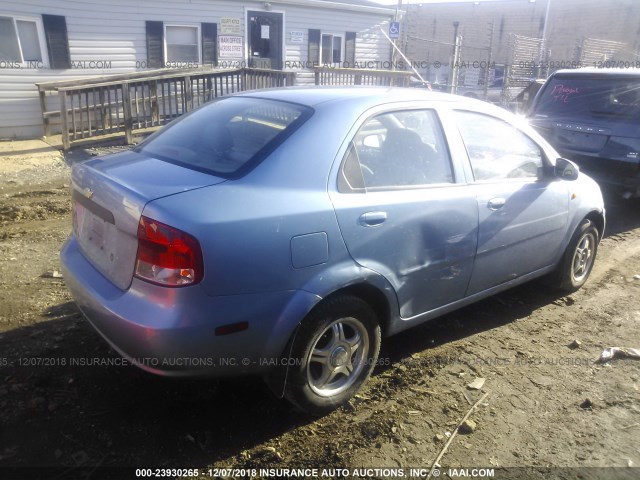 KL1TD52684B234775 - 2004 CHEVROLET AVEO BLUE photo 4