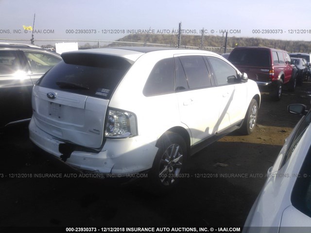 2FMDK3J97DBB17987 - 2013 FORD EDGE SEL WHITE photo 4