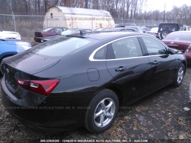 1G1ZB5ST6JF222409 - 2018 CHEVROLET MALIBU LS შავი ფოტო 4