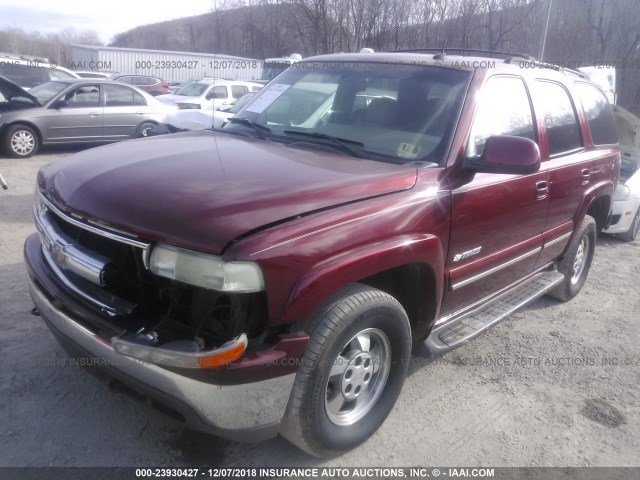 1GNEK13Z83R224883 - 2003 CHEVROLET TAHOE K1500 BURGUNDY photo 2