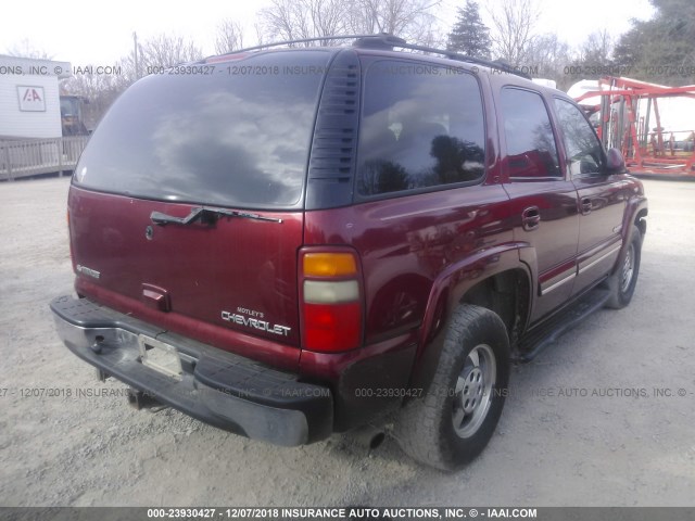 1GNEK13Z83R224883 - 2003 CHEVROLET TAHOE K1500 BURGUNDY photo 4