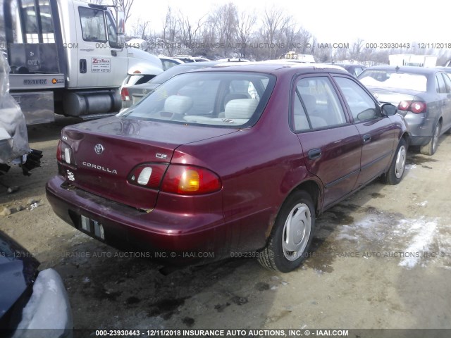 2T1BR12EXYC339850 - 2000 TOYOTA COROLLA VE/CE/LE RED photo 4