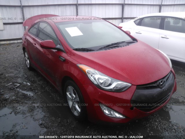 KMHDH6AE6DU010422 - 2013 HYUNDAI ELANTRA COUPE GS/SE RED photo 1