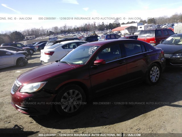 1C3CCBAB9EN208439 - 2014 CHRYSLER 200 LX BURGUNDY photo 2