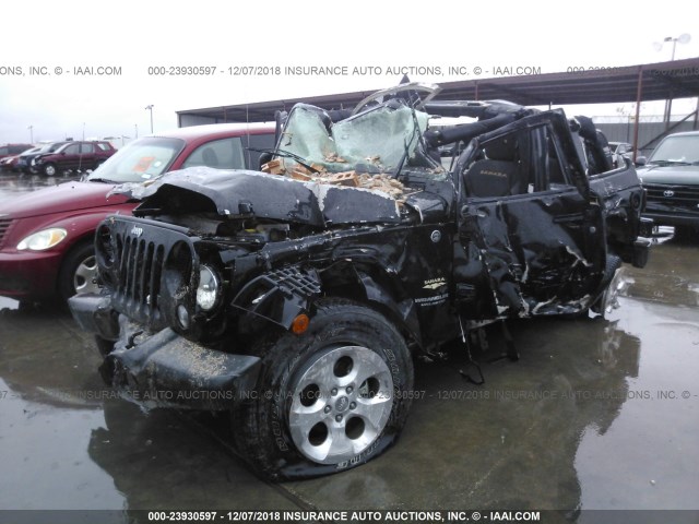 1C4BJWEG8FL765964 - 2015 JEEP WRANGLER UNLIMITE SAHARA BLACK photo 2