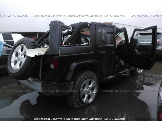 1C4BJWEG8FL765964 - 2015 JEEP WRANGLER UNLIMITE SAHARA BLACK photo 4