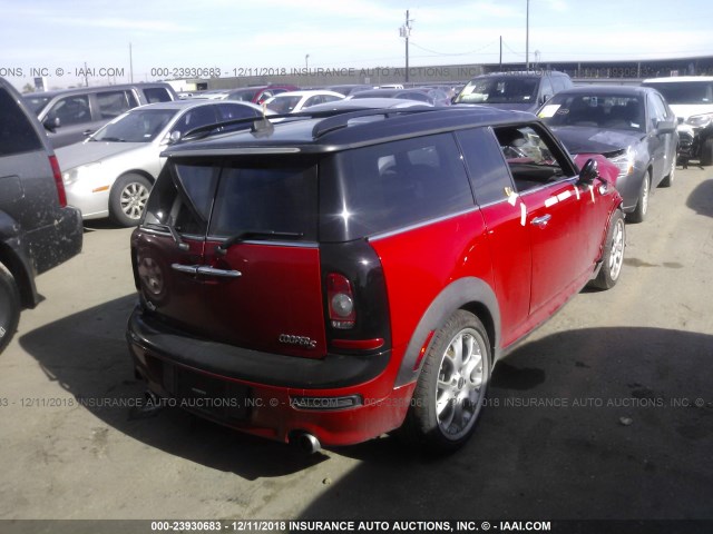 WMWMM3C57ATP94314 - 2010 MINI COOPER S CLUBMAN RED photo 4