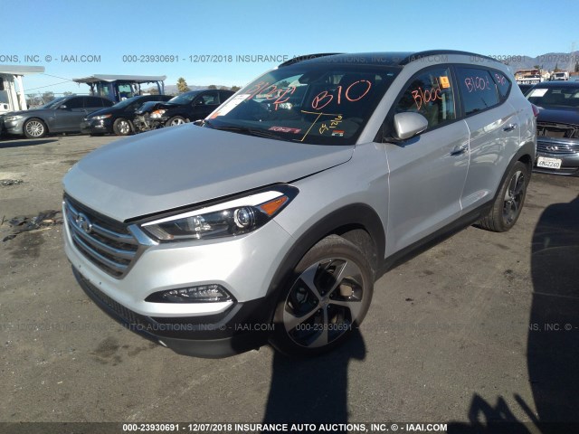 KM8J3CA29HU331298 - 2017 HYUNDAI TUCSON LIMITED/SPORT AND ECO/SE SILVER photo 2