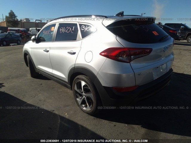 KM8J3CA29HU331298 - 2017 HYUNDAI TUCSON LIMITED/SPORT AND ECO/SE SILVER photo 3