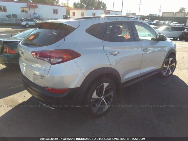 KM8J3CA29HU331298 - 2017 HYUNDAI TUCSON LIMITED/SPORT AND ECO/SE SILVER photo 4