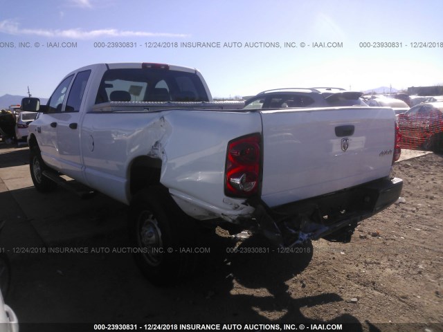 3D7KS28T19G533972 - 2009 DODGE RAM 2500 WHITE photo 3