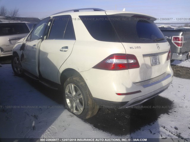 4JGDA5HB9DA175814 - 2013 MERCEDES-BENZ ML 350 4MATIC WHITE photo 3