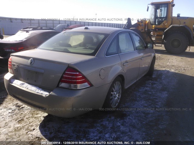 1MEHM42147G602954 - 2007 MERCURY MONTEGO PREMIER BEIGE photo 4