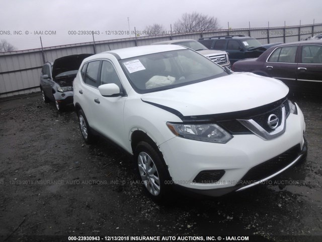 KNMAT2MT8GP680968 - 2016 NISSAN ROGUE S/SL/SV WHITE photo 1