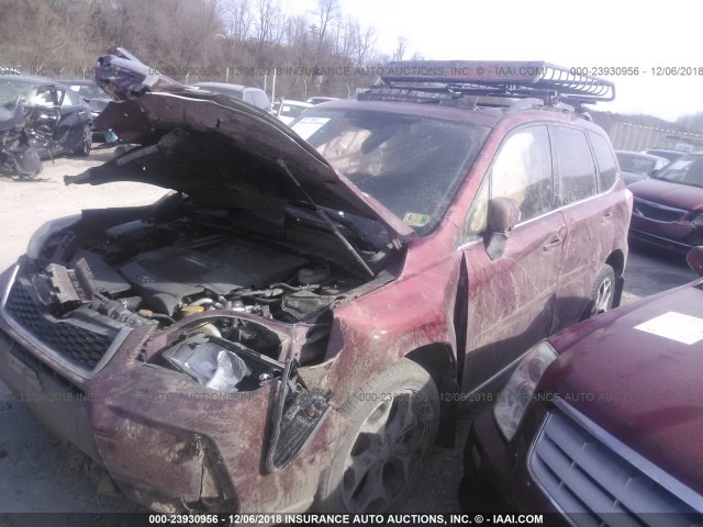 JF2SJGWC1FH511826 - 2015 SUBARU FORESTER 2.0XT TOURING MAROON photo 2