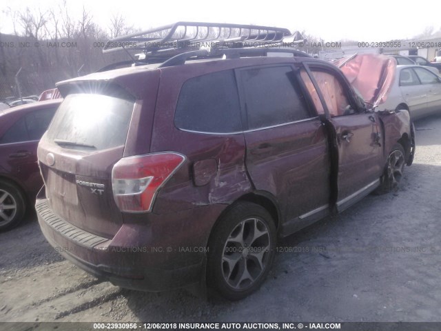 JF2SJGWC1FH511826 - 2015 SUBARU FORESTER 2.0XT TOURING MAROON photo 4