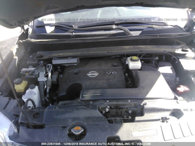 5N1AR2MN5GC640852 - 2016 NISSAN PATHFINDER S/SV/SL/PLATINUM GRAY photo 10