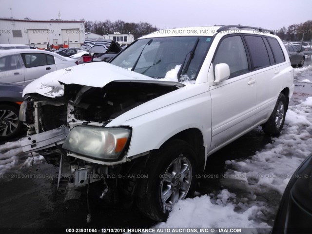 JTEEP21A750110177 - 2005 TOYOTA HIGHLANDER LIMITED WHITE photo 2