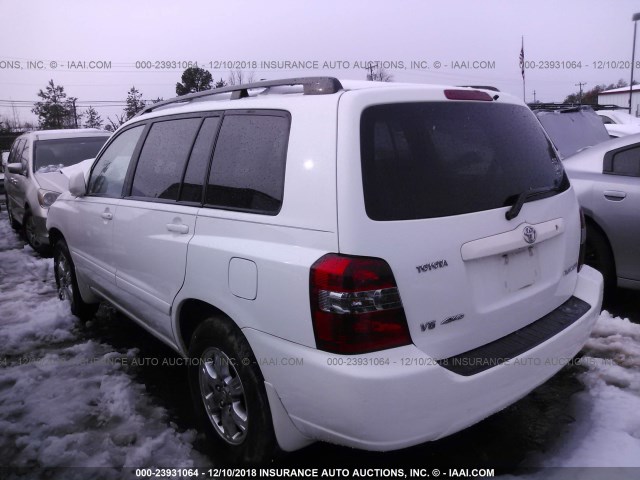 JTEEP21A750110177 - 2005 TOYOTA HIGHLANDER LIMITED WHITE photo 3