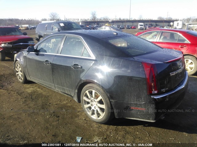 1G6DT57V980156186 - 2008 CADILLAC CTS HI FEATURE V6 BLACK photo 3