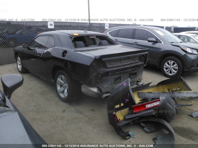 2C3CDYAG7DH540480 - 2013 DODGE CHALLENGER SXT BLACK photo 3