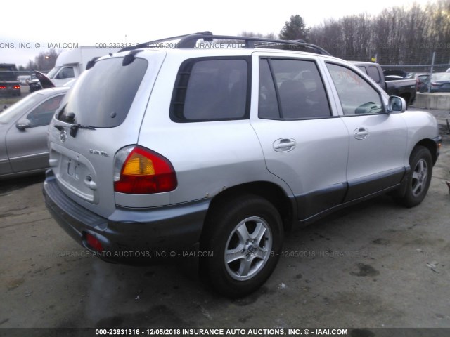 KM8SB12B82U193626 - 2002 HYUNDAI SANTA FE GL SILVER photo 4