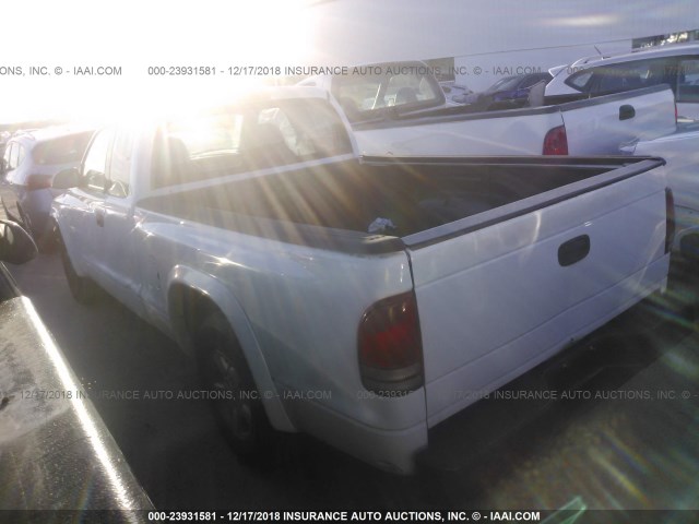 1B7GL32X12S508468 - 2002 DODGE DAKOTA SPORT/RT WHITE photo 3