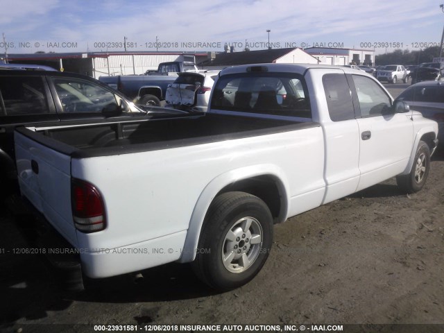 1B7GL32X12S508468 - 2002 DODGE DAKOTA SPORT/RT WHITE photo 4