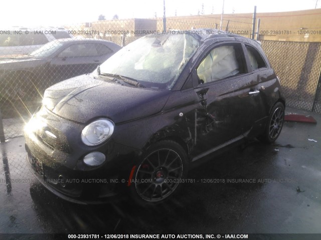 3C3CFFFH0ET264152 - 2014 FIAT 500 ABARTH BLACK photo 2