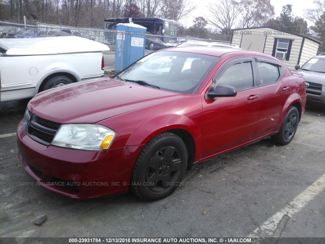 1B3BD1FG5BN517079 - 2011 DODGE AVENGER MAINSTREET RED photo 2