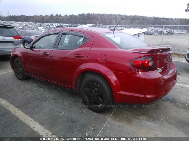 1B3BD1FG5BN517079 - 2011 DODGE AVENGER MAINSTREET RED photo 3