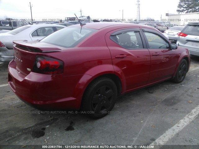 1B3BD1FG5BN517079 - 2011 DODGE AVENGER MAINSTREET RED photo 4