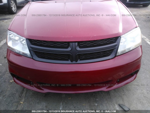 1B3BD1FG5BN517079 - 2011 DODGE AVENGER MAINSTREET RED photo 6