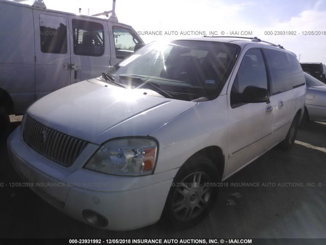 2MRDA23205BJ04563 - 2005 MERCURY MONTEREY PREMIER WHITE photo 2