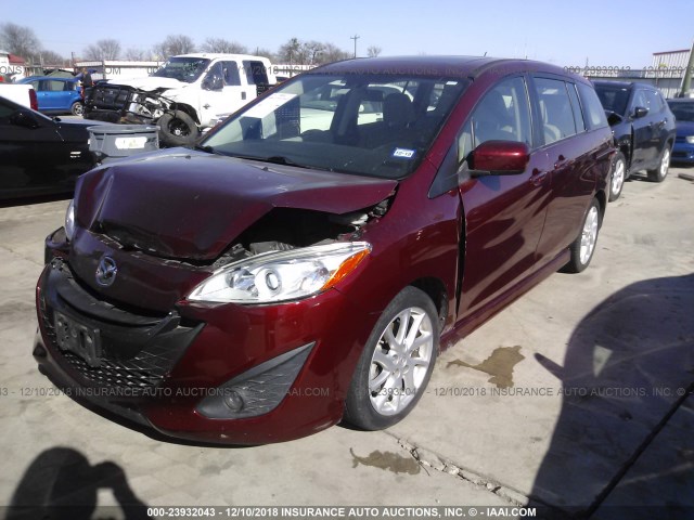 JM1CW2DL7C0144421 - 2012 MAZDA 5 RED photo 2